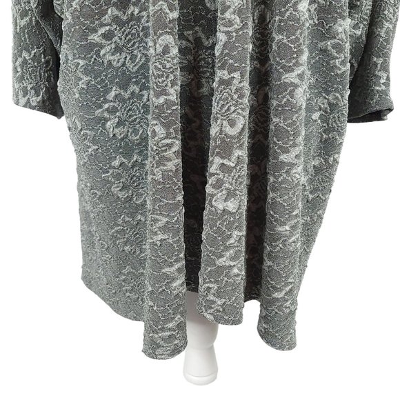 LuLaRoe Open Front 3/4 Sleeve Cardigan Sweater Womens Size L Grey Floral - Picture 7 of 15